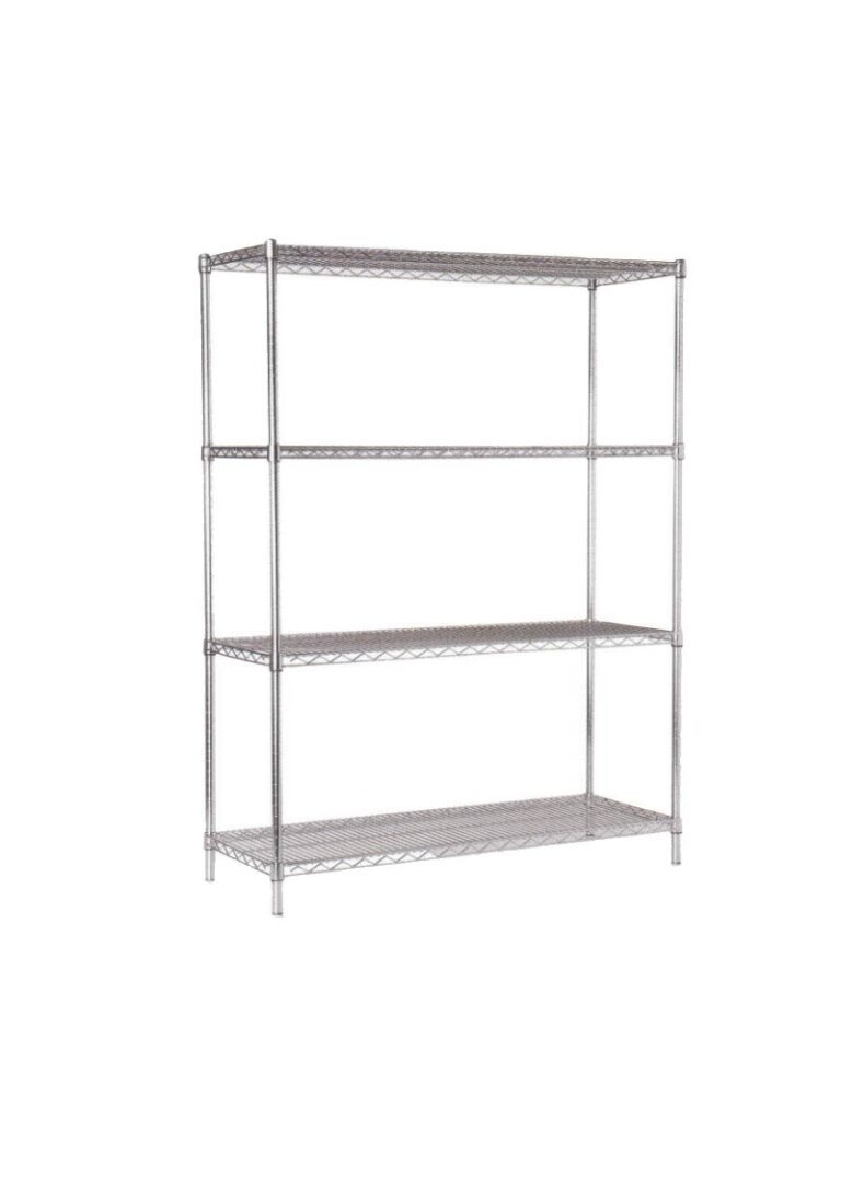4 Katlı Tel Raf, S-S Dikmeli 46cm Derinlik İstif Rafı AD-4691