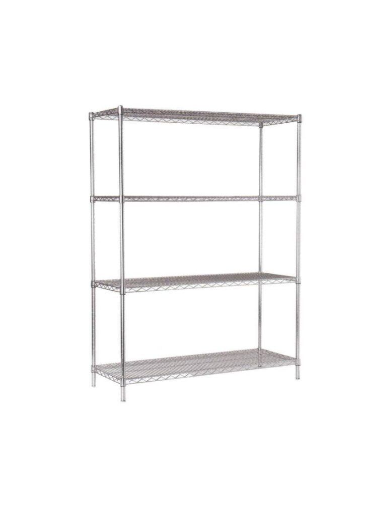 4 Katlı Tel Raf, S-S Dikmeli 53cm Derinlik İstif Rafı AD-5391