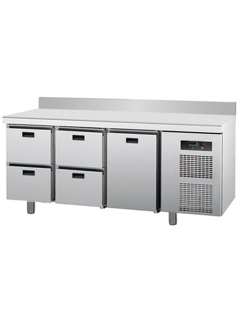 S2000 Tezgah Tip Çekmeceli 1 Kapı + 4 Çekmeceli Soğuk Dolap T-188-1K-4C-NTV - 188x70x85 cm
